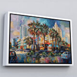 Altın Çerçeveli Yağmurdan Sonra Sevilen Sochi Şehrinin Mimari Manzara Kanvas Duvar Tablosu