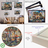 Siyah Çerçeveli Yağmurdan Sonra Sevilen Sochi Şehrinin Mimari Manzara Kanvas Duvar Tablosu