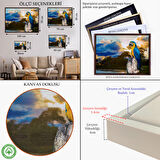 Altın Çerçeveli Papağan Dekoratif Kanvas Tablo