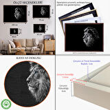 Kahverengi Çerçeveli Aslan Dekoratif Kanvas Tablo