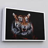 Altın Çerçeveli Kaplan Dekoratif Kanvas Tablo