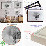 Beyaz Çerçeveli Bizon Dekoratif Kanvas Tablo