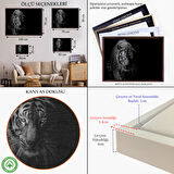 Siyah Çerçeveli Kaplan Dekoratif Kanvas Tablo