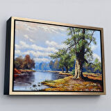 Beyaz Çerçeveli Ukrayna Nahir Manzarası Duvar Tablosu