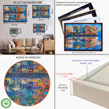 Altın Çerçeveli Amsterdam Hollada Şehir Yansıması Duvar Tablosu