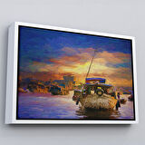 Altın Çerçeveli Vietnam'ın Mekong Yüzen Pazar Tho'da Tekne Tablosu