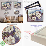 Altın Çerçeveli Beyaz Erik Çiçekleri Duvar Tablosu