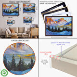 Kahverengi Çerçeveli Rusya Karlı Dağları Manzarası Duvar Tablosu