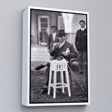 Altın Çerçeveli Atatürk Portre Tablosu Mustafa Kemal Atatürk Dikdörtgen Dekoratif Kanvas Tablo