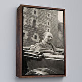 Altın Çerçeveli Atatürk Portre Tablosu Mustafa Kemal Atatürk Dikdörtgen Dekoratif Kanvas Tablo