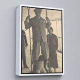 Altın Çerçeveli Atatürk Portre Tablosu Mustafa Kemal Atatürk Dikdörtgen Dekoratif Kanvas Tablo