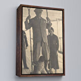 Altın Çerçeveli Atatürk Portre Tablosu Mustafa Kemal Atatürk Dikdörtgen Dekoratif Kanvas Tablo