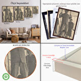 Altın Çerçeveli Atatürk Portre Tablosu Mustafa Kemal Atatürk Dikdörtgen Dekoratif Kanvas Tablo