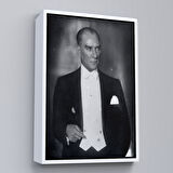 Altın Çerçeveli Atatürk Portre Tablosu Mustafa Kemal Atatürk Dikdörtgen Dekoratif Kanvas Tablo