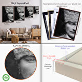 Altın Çerçeveli Atatürk Portre Tablosu Mustafa Kemal Atatürk Dikdörtgen Dekoratif Kanvas Tablo