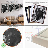 Kahverengi Çerçeveli Atatürk Portre Tablosu Mustafa Kemal Atatürk Dikdörtgen Dekoratif Kanvas Tablo