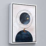 Kahverengi Çerçeveli Dairesel Suluboya Soyut Tablo