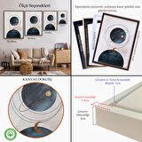 Kahverengi Çerçeveli Dairesel Suluboya Soyut Tablo