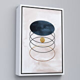 Beyaz Çerçeveli Dairesel Suluboya Soyut Tablo