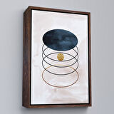 Beyaz Çerçeveli Dairesel Suluboya Soyut Tablo