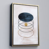 Beyaz Çerçeveli Dairesel Suluboya Soyut Tablo