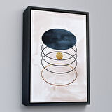 Beyaz Çerçeveli Dairesel Suluboya Soyut Tablo