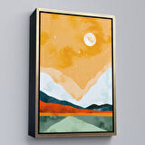 Kahverengi Çerçeveli Soyut Yaz Tablosu