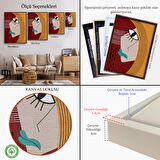 Kahverengi Çerçeveli Soyut Kadın Yüzü Tablosu