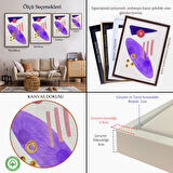 Kahverengi Çerçeveli Suluboya Görünümlü Soyut Tablo