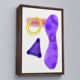 Beyaz Çerçeveli Suluboya Görünümlü Soyut Tablo