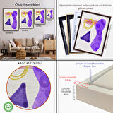 Beyaz Çerçeveli Suluboya Görünümlü Soyut Tablo