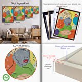 Beyaz Çerçeveli Soyut KadınTablosu