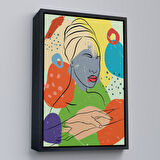 Kahverengi Çerçeveli Soyut KadınTablosu