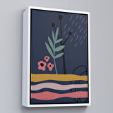 Altın Çerçeveli Soyut Yaprak Tablosu