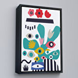 Altın Çerçeveli Soyut Renkli Tablo