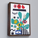 Altın Çerçeveli Soyut Renkli Tablo