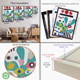 Altın Çerçeveli Soyut Renkli Tablo