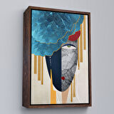 Altın Çerçeveli Soyut Kadın Yüzü Tablosu