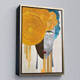 Siyah Çerçeveli Soyut Kadın Yüzü Tablosu