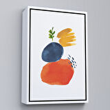 Beyaz Çerçeveli Suluboya Görünümlü Soyut Tablo