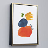 Beyaz Çerçeveli Suluboya Görünümlü Soyut Tablo