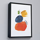 Beyaz Çerçeveli Suluboya Görünümlü Soyut Tablo