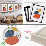 Beyaz Çerçeveli Suluboya Görünümlü Soyut Tablo