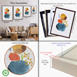 Beyaz Çerçeveli Suluboya Görünümlü Soyut Tablo