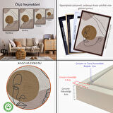 Altın Çerçeveli Soyut Kadın Yüzü Tablosu