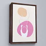 Kahverengi Çerçeveli Soyut Kadın Tablosu