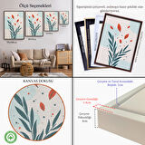 Altın Çerçeveli Renkli Çiçek Tablosu