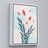 Kahverengi Çerçeveli Renkli Çiçek Tablosu