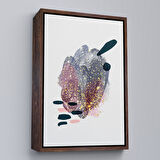 Siyah Çerçeveli Suluboya Görünümlü Soyut Tablo