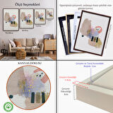 Siyah Çerçeveli Suluboya Görünümlü Soyut Tablo